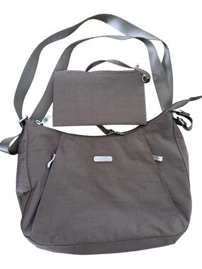 Baggallini Slim Hobo Crossbody Bag 12"x"7"x3" Portobello Nylon